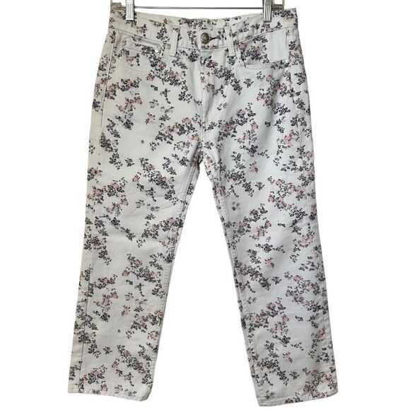 NWT Rag & Bone Micro Floral Boy Jeans Ankle Crop Pants White Women’s Size 24/0 - Picture 2 of 6